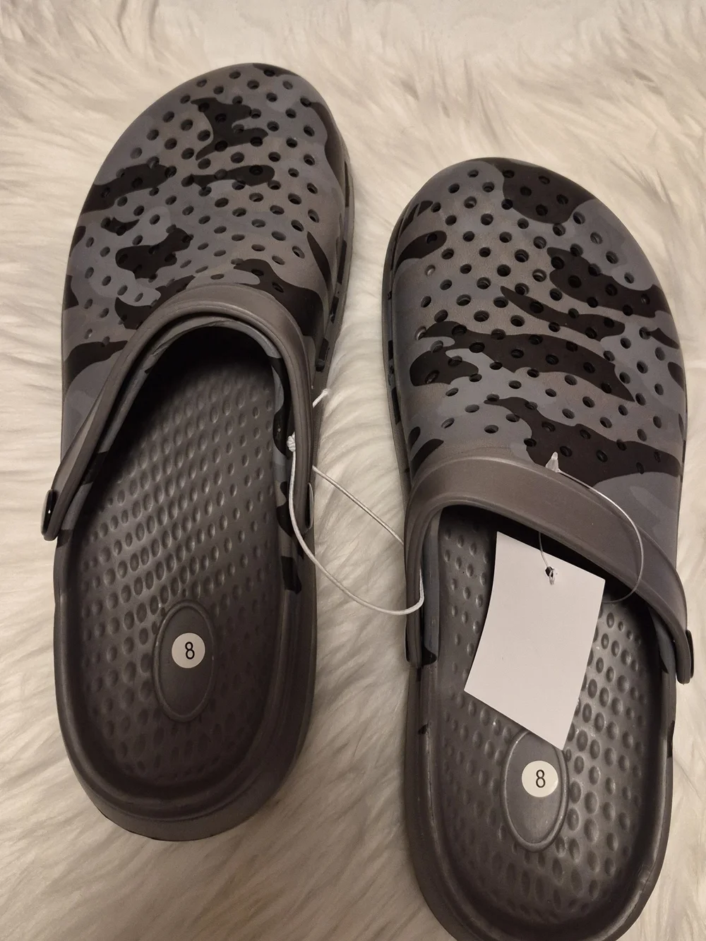 Men's Gray Camo Comfort Sandals - Slip-On Flip Clog